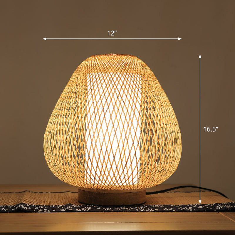 Lampada da Comodino Gearceerde - Illuminazione da Tavolo Contemporanea in Bambù e Legno