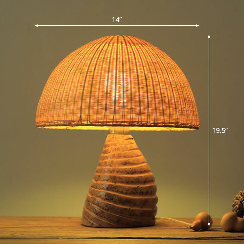 Lampada da Comodino Gearceerde - Illuminazione da Tavolo Contemporanea in Bambù e Legno