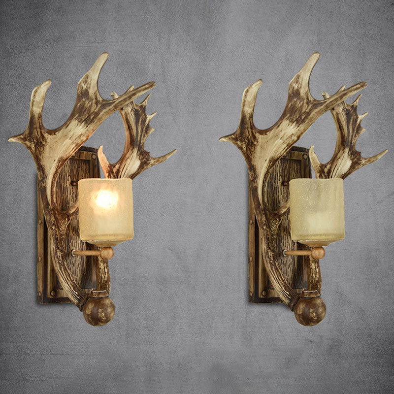 RusticAntler - Candeeiro de Parede Rústico com Uma Lâmpada