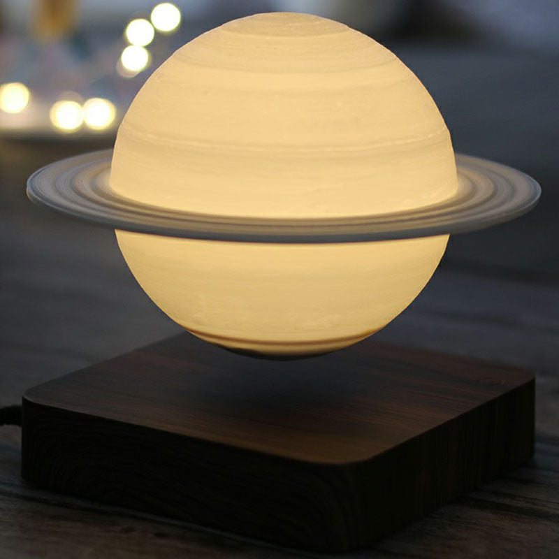 Lampada Notturna Pianeta 3D Digitale - Lampada da Tavolo Creativa Bianca per Camera dei Bambini