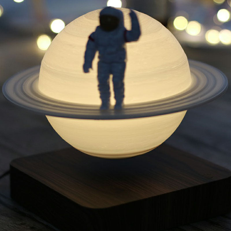 Lampada Notturna Pianeta 3D Digitale - Lampada da Tavolo Creativa Bianca per Camera dei Bambini