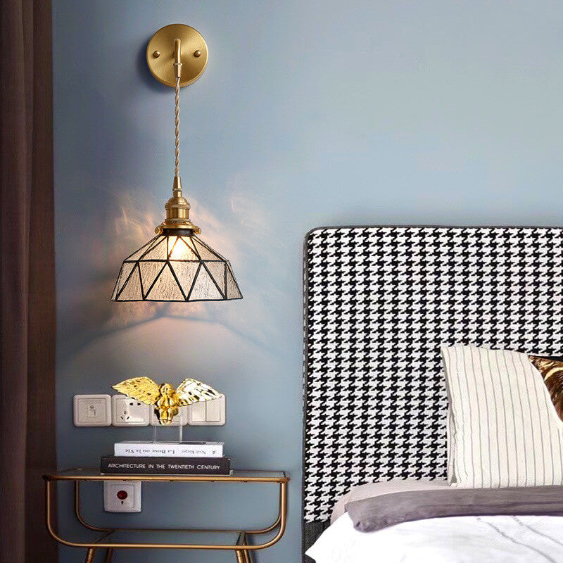 Aquarius - Modern wall lamp with water ripple glass and dome shape