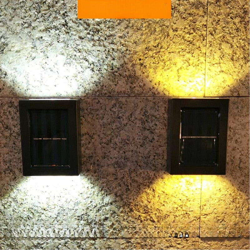 SolarLume - Lampada da parete solare resistente alle intemperie per esterni con illuminazione LED a basso consumo energetico