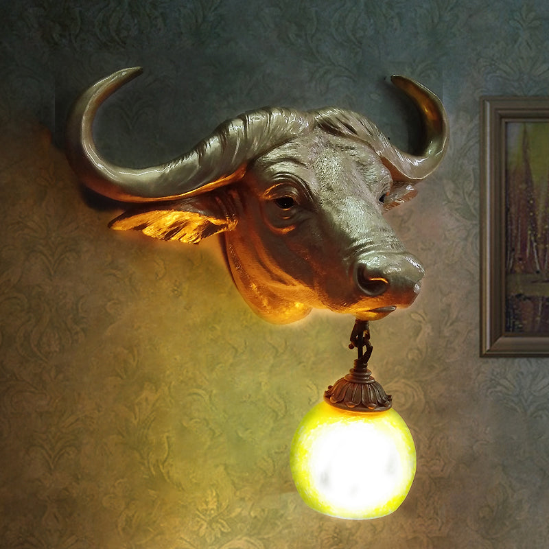 BuffaloGlow - Golden Wall Lamp with Crystal Globe