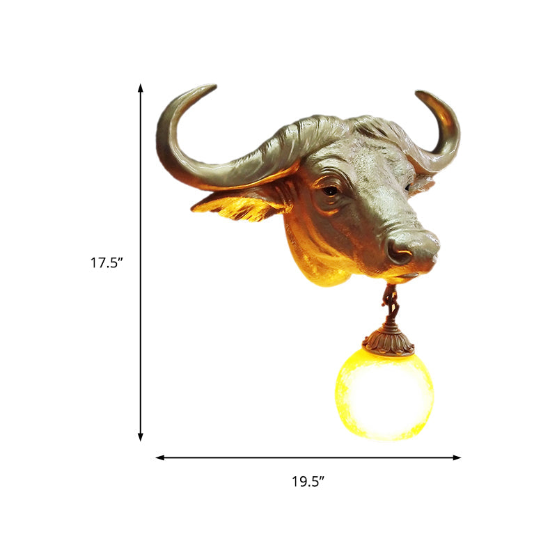 BuffaloGlow - Golden Wall Lamp with Crystal Globe