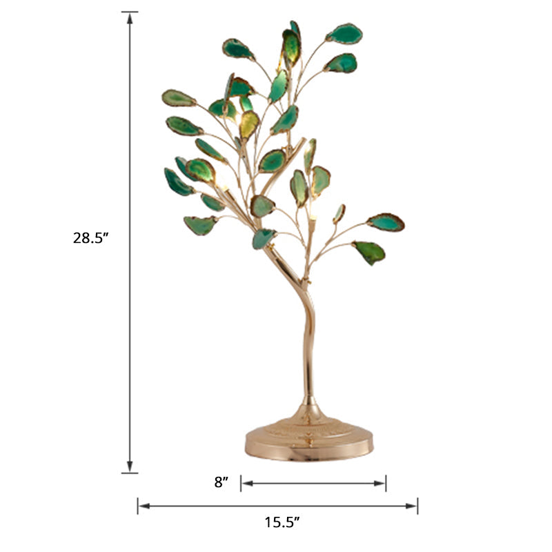 Lampada da tavolo Boomlevertafel - Lampada moderna Art Deco per comodino con base dorata e design a 4 luci