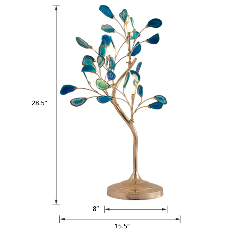 Lampada da tavolo Boomlevertafel - Lampada moderna Art Deco per comodino con base dorata e design a 4 luci