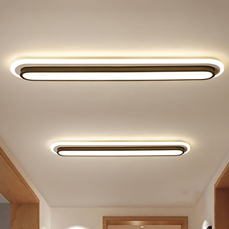 Lámpara de techo LED ovalada negra/blanca con difusor de acrílico