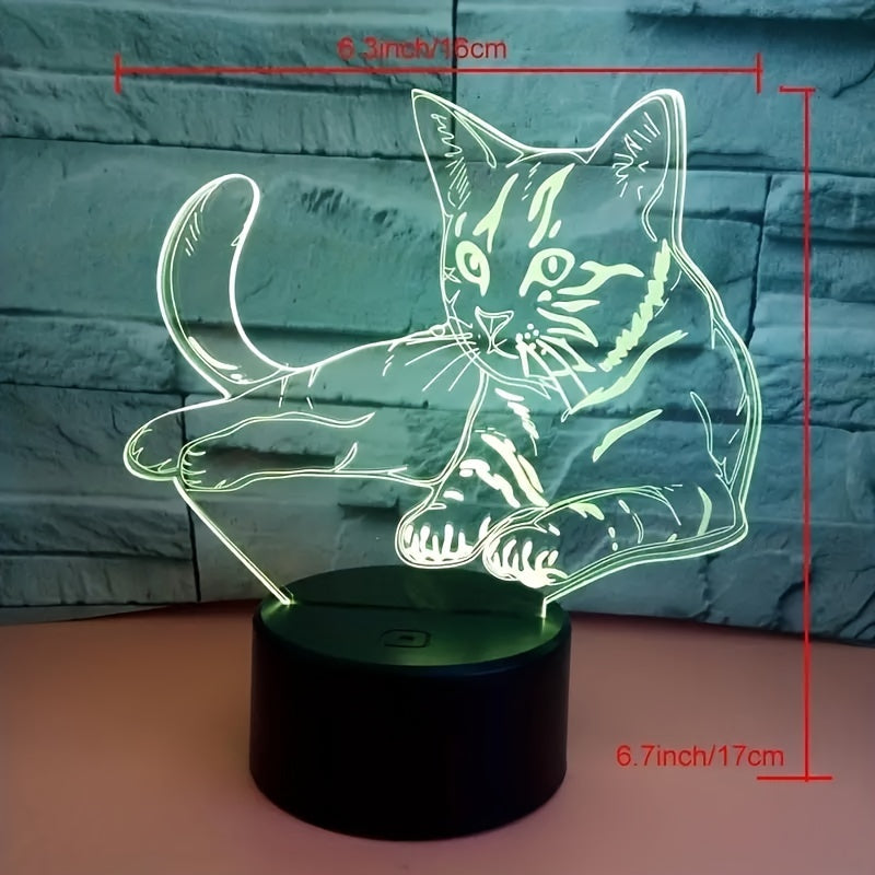 CatGlow - 3D Cat Night Light with 7 Colors Touch Control