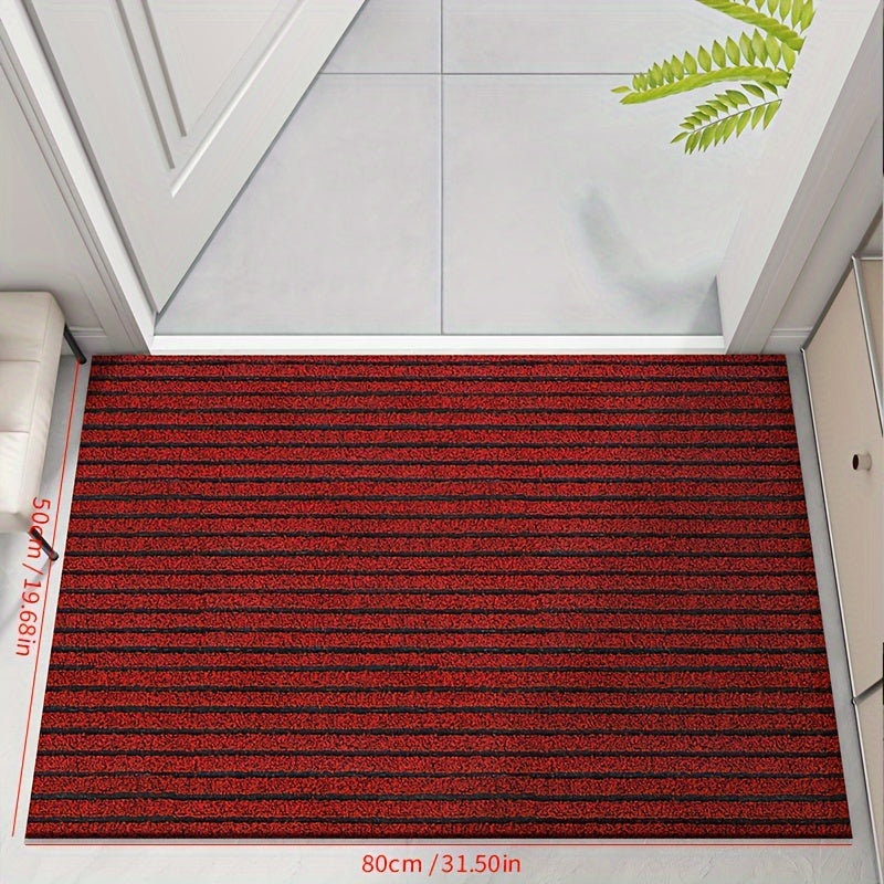 All-Season Weather-Resistant Doormat – Durable Striped Floor Mat, Non-Slip, Stain- and Fade-Resistant, Low Profile Mat for Indoor and Outdoor Use