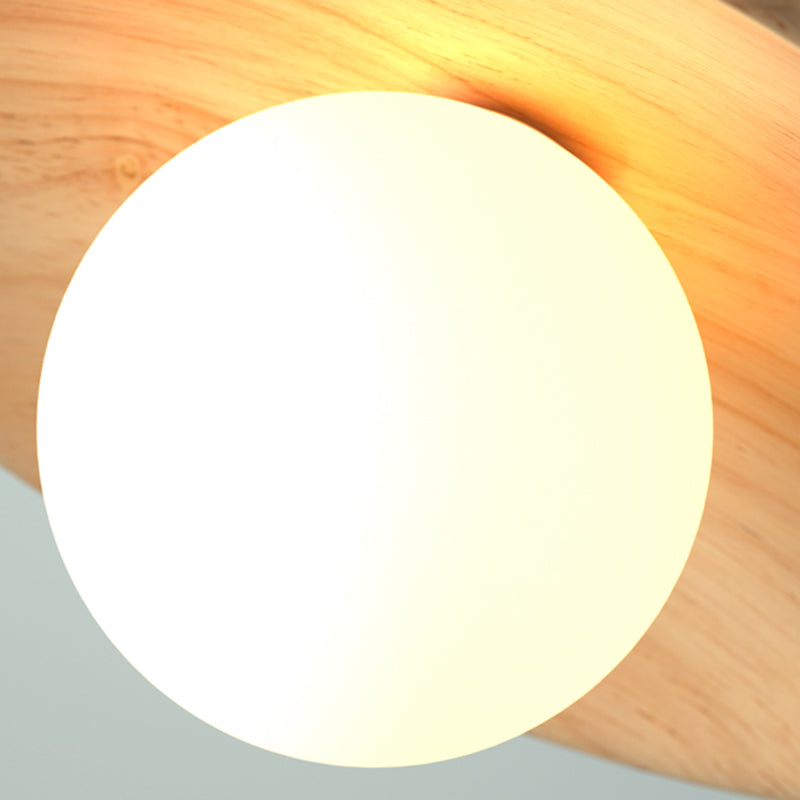 Elegante lampada da soffitto in legno 1 luce mini semi-incasso per corridoio