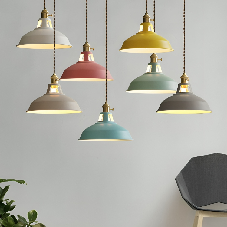 Lampada a sospensione industriale retrò in metallo a 1 luce per ristorante