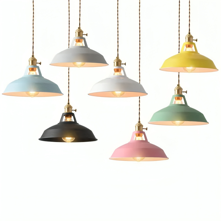 Lampada a sospensione industriale retrò in metallo a 1 luce per ristorante