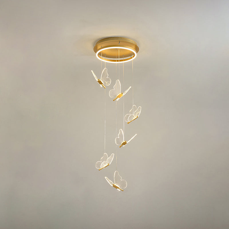 Lampada a sospensione a spirale LED lucida in oro