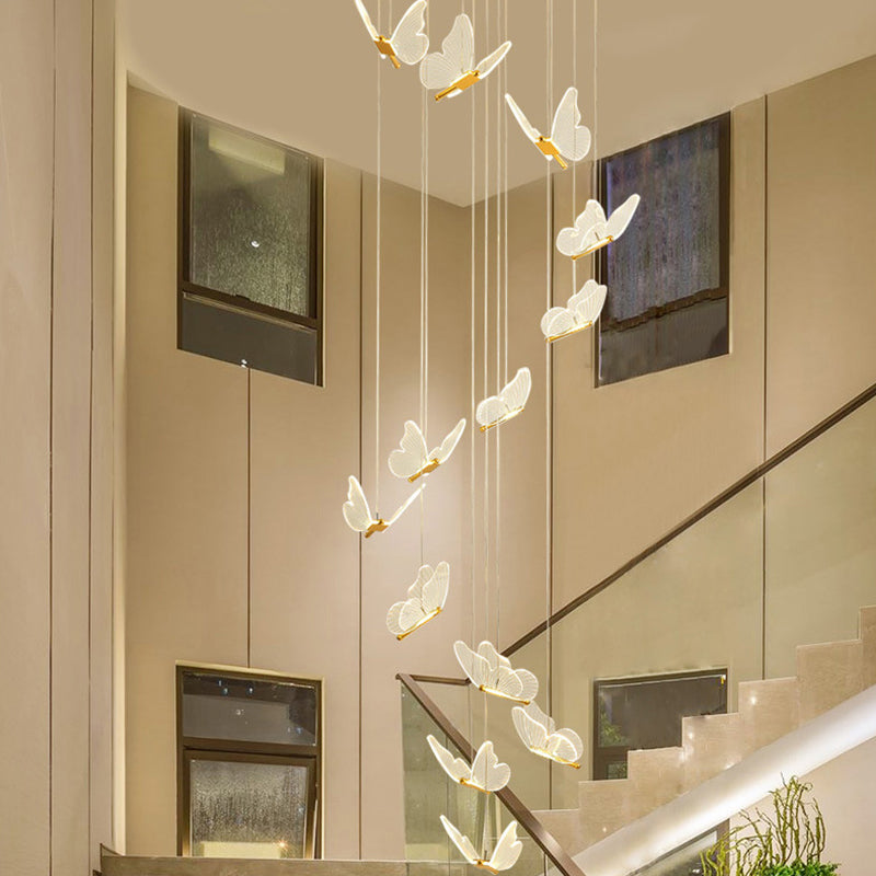 Lampada a sospensione a spirale LED lucida in oro