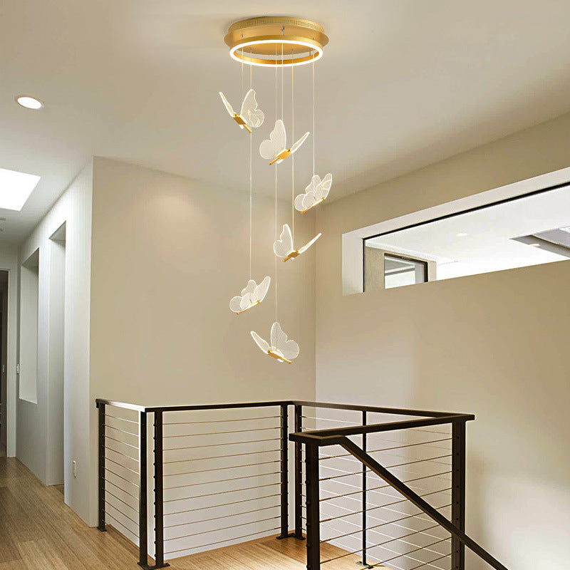 Lampada a sospensione a spirale LED lucida in oro
