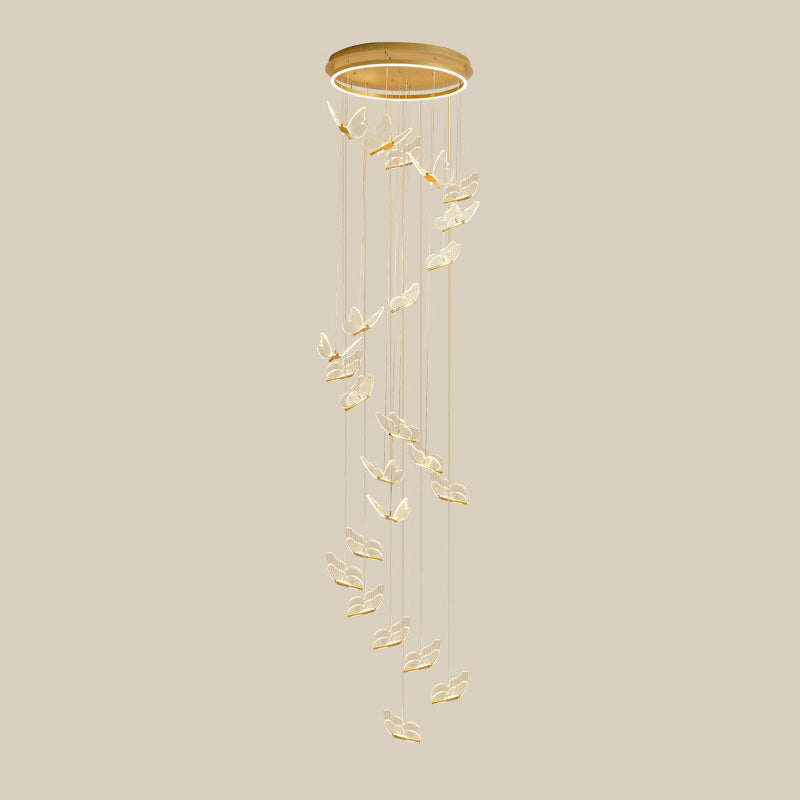 Lampada a sospensione a spirale LED lucida in oro
