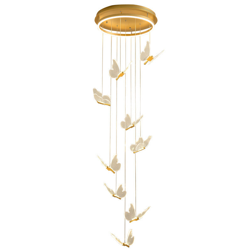 Lampada a sospensione a spirale LED lucida in oro
