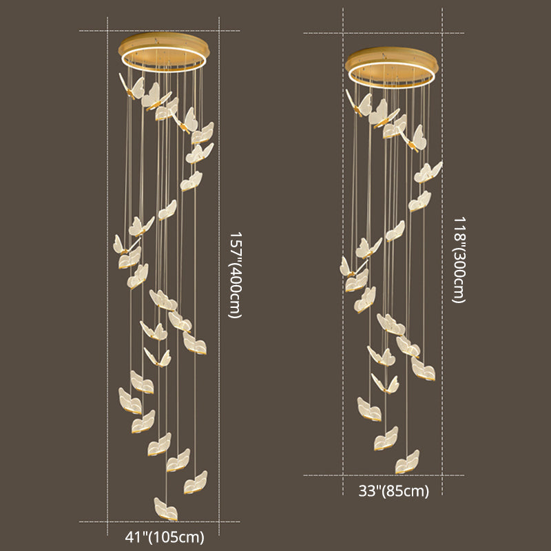 Lampada a sospensione a spirale LED lucida in oro