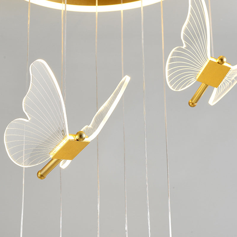 Lampada a sospensione a spirale LED lucida in oro