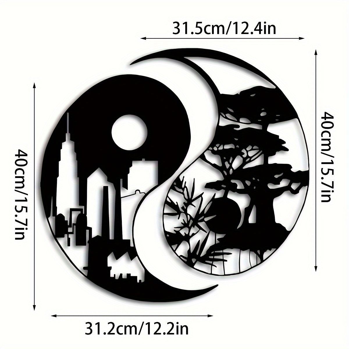 YinYangArt - Elegant Yin Yang Metal Wall Art Set