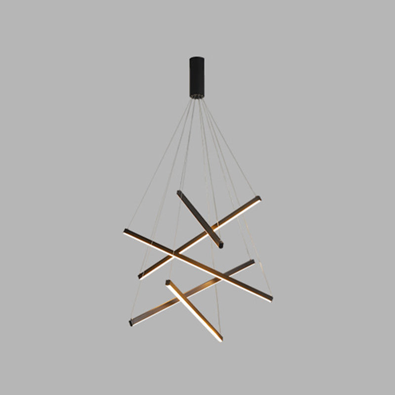 Lampada a sospensione LED nera Stile minimalista Metallo per ingresso