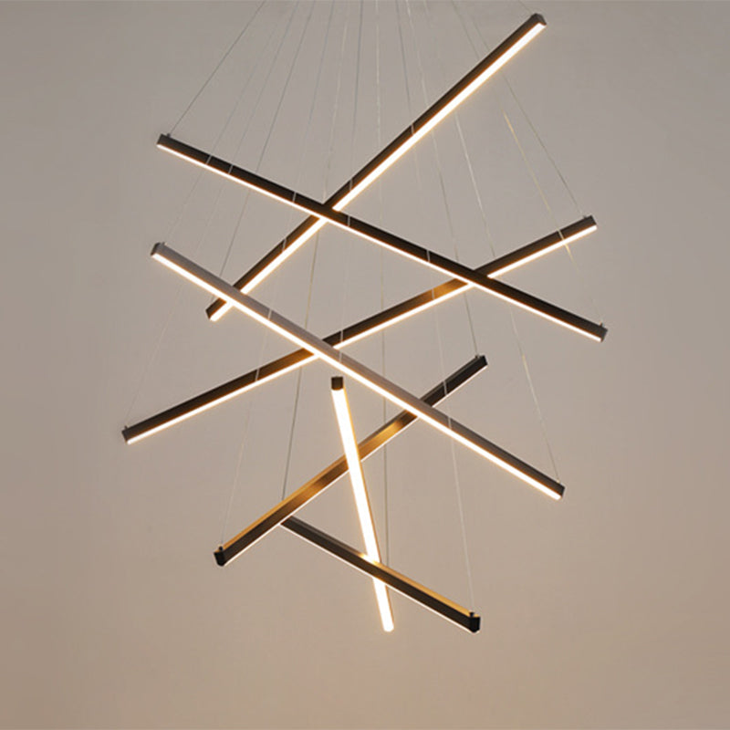 Lampada a sospensione LED nera Stile minimalista Metallo per ingresso