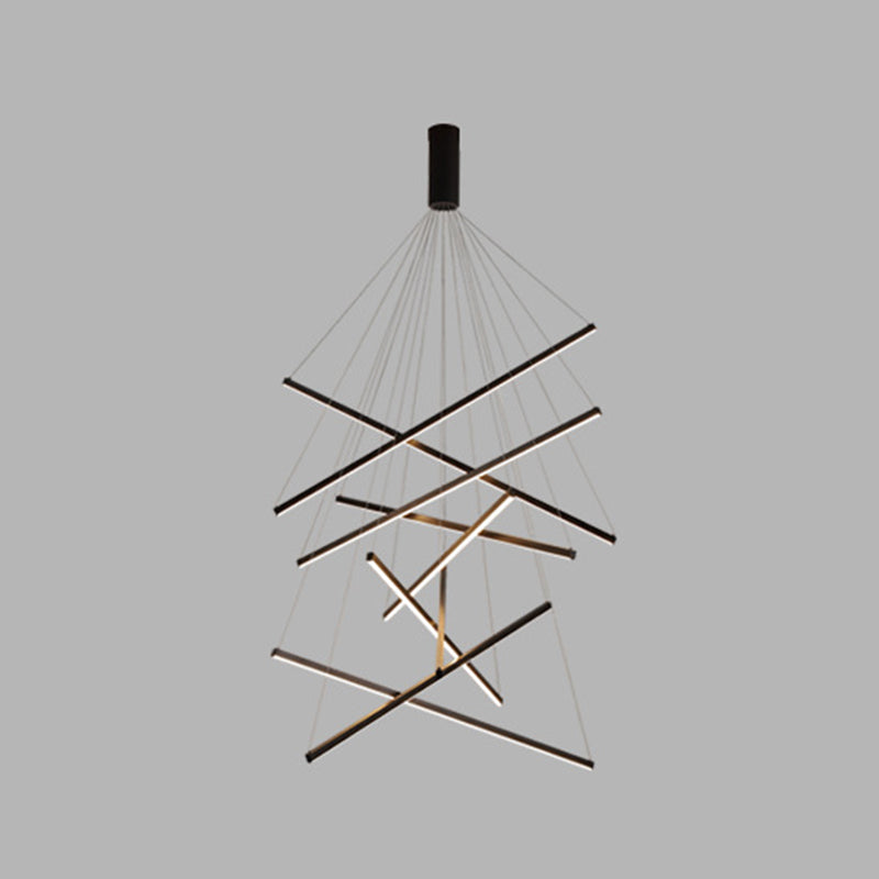 Lampada a sospensione LED nera Stile minimalista Metallo per ingresso