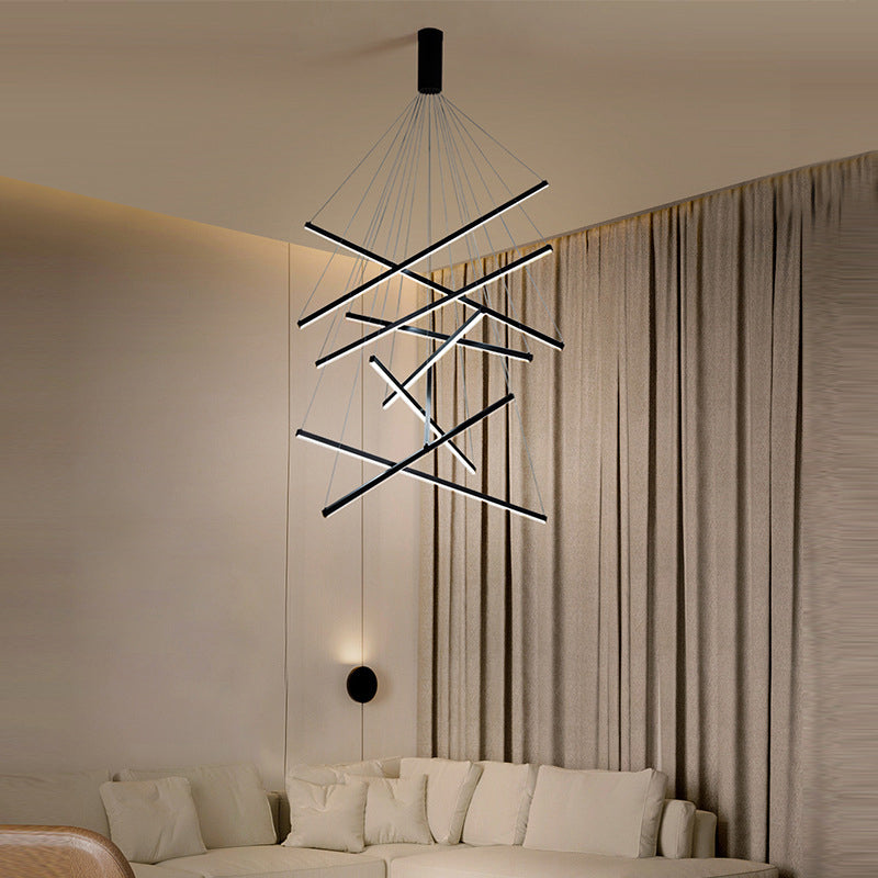 Lampada a sospensione LED nera Stile minimalista Metallo per ingresso