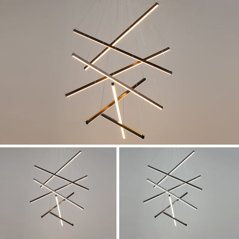 Lampada a sospensione LED nera Stile minimalista Metallo per ingresso