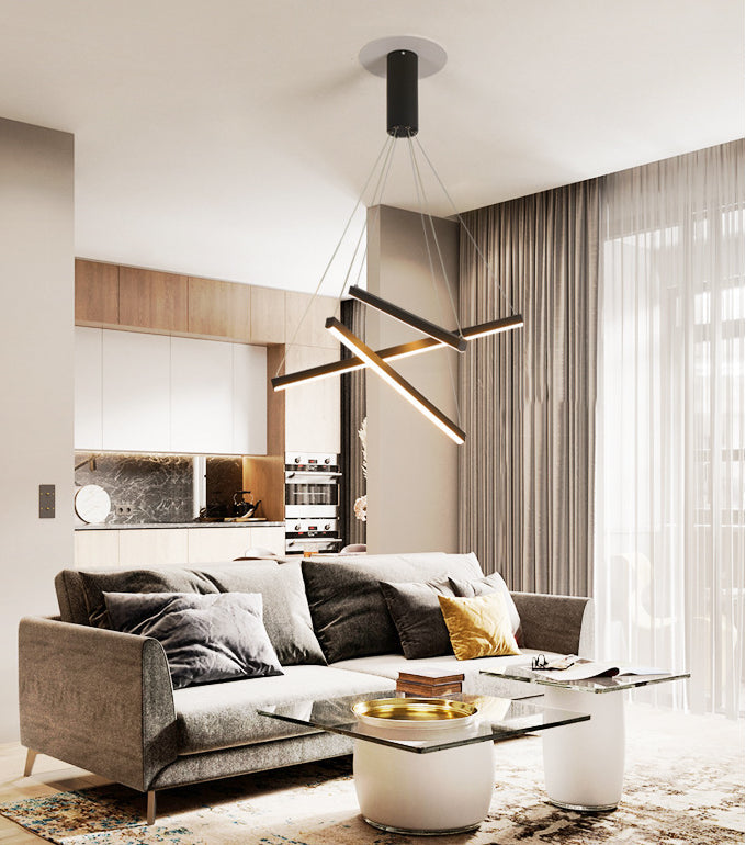 Lampada a sospensione LED nera Stile minimalista Metallo per ingresso