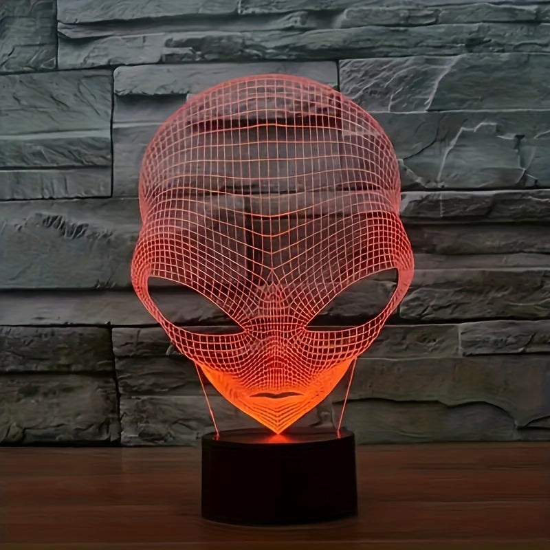 CosmicGlow - Candeeiro de Mesa 3D com Base Preta e Iluminação LED de 7 Cores