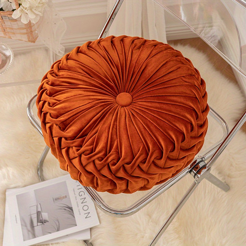 Cojín de calabaza - Funda de cojín redonda de terciopelo para sofá, tatami, decoración de sala de estar y oficina
