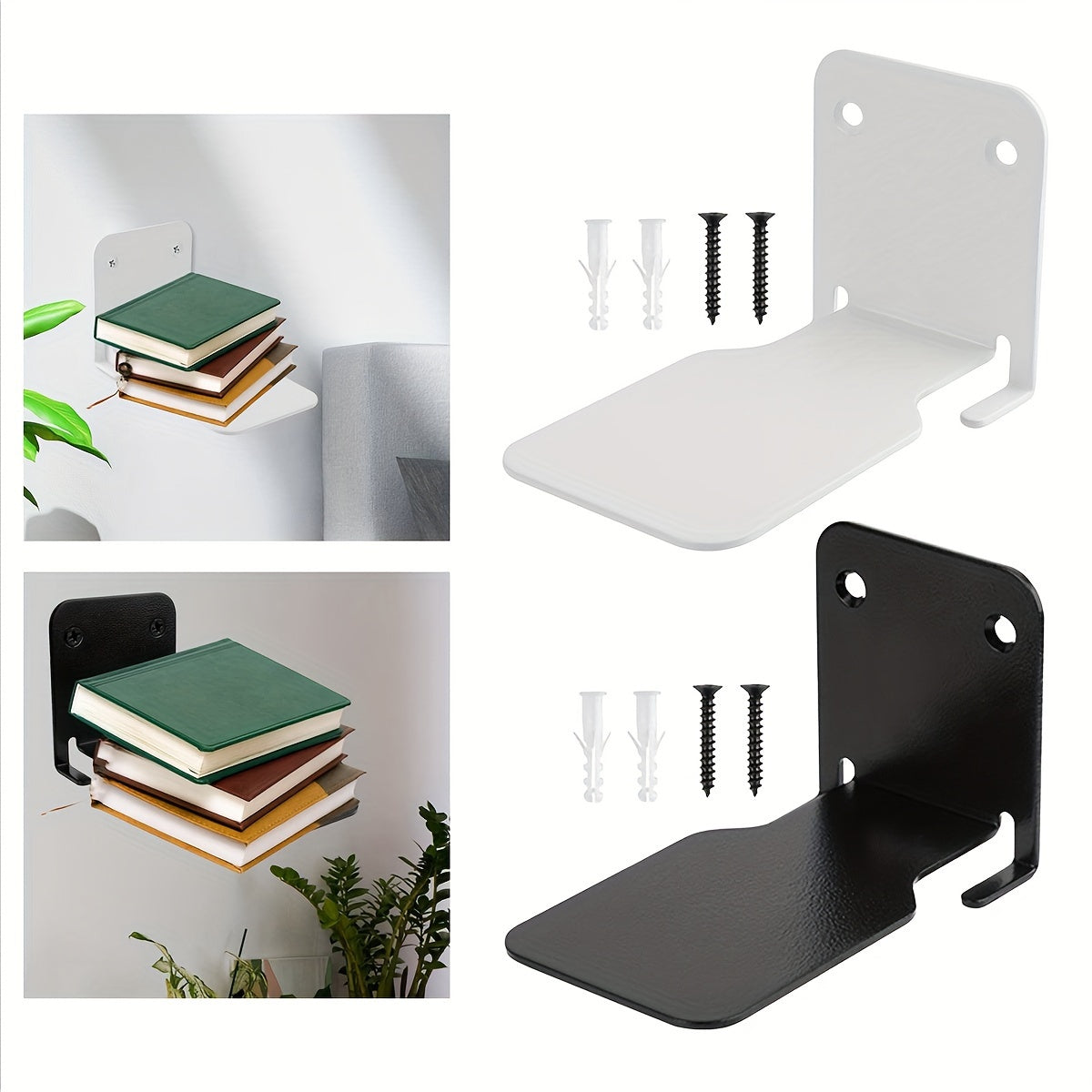 MetalShelf - Conjunto de Suportes Metálicos para Livros - Design Funcional e Duradouro para Escritório e Espaço Habitacional