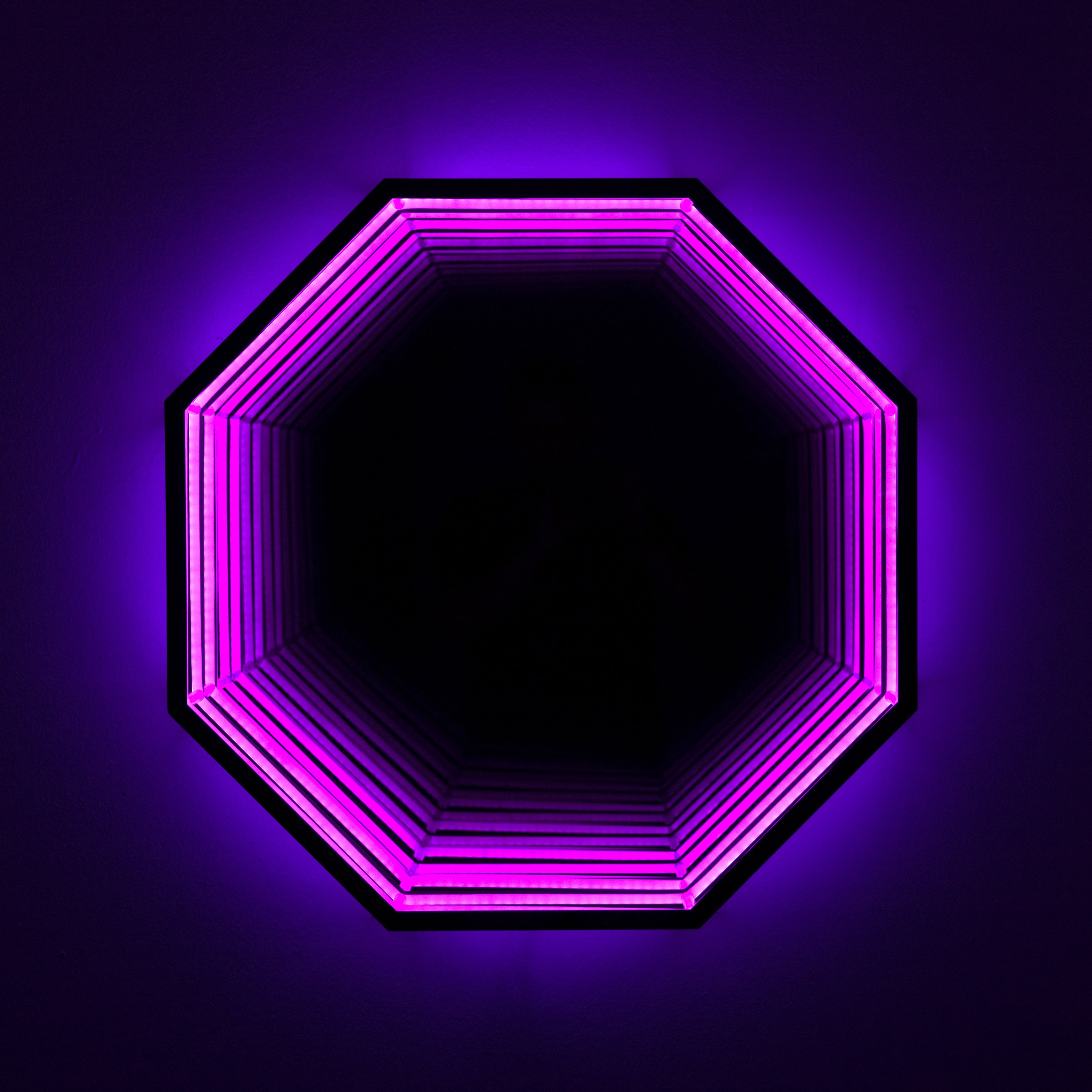 Lâmpada de Parede Espelho Infinito Octágono 3D