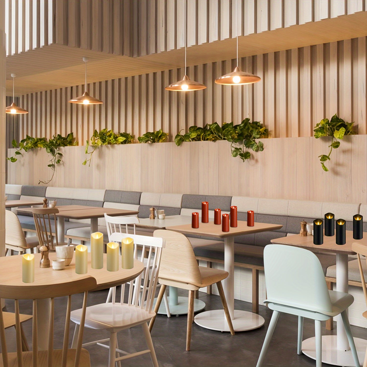 Conjunto de 5 Velas Sem Chama Eebuss com Controlo Remoto e Temporizador - Velas LED para Decoração (Preto)