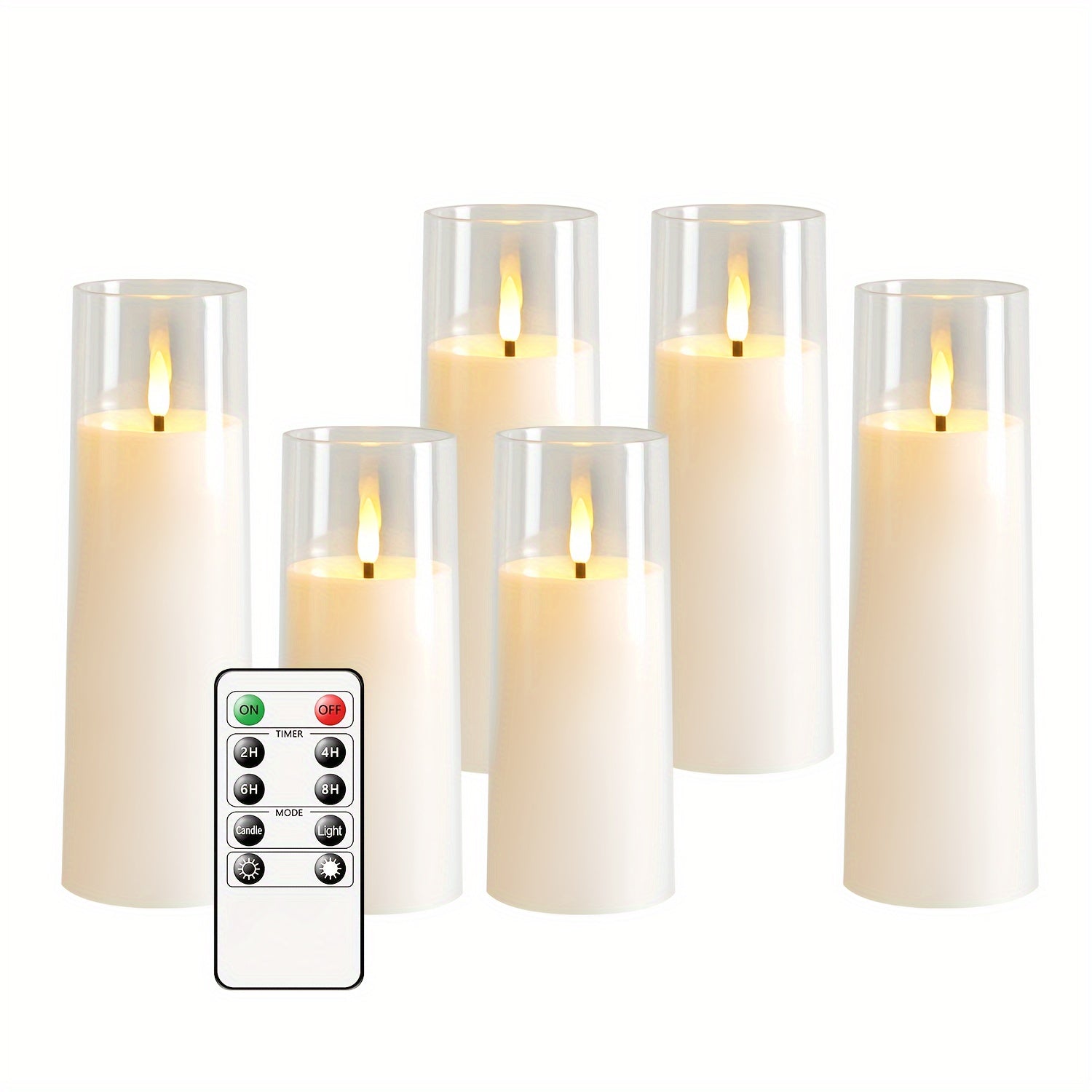5 pezzi di candele LED senza fiamma con telecomando - Per decorazioni di Natale, Halloween, matrimoni