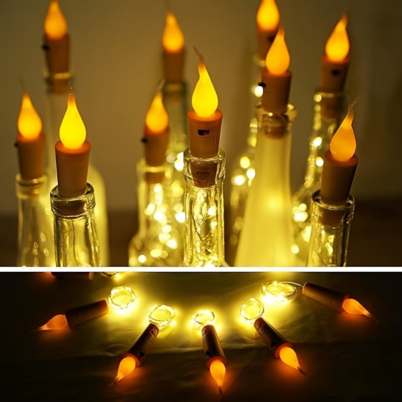 10 pieces LED Bottle Lights – Battery-powered Christmas and Party Decoration