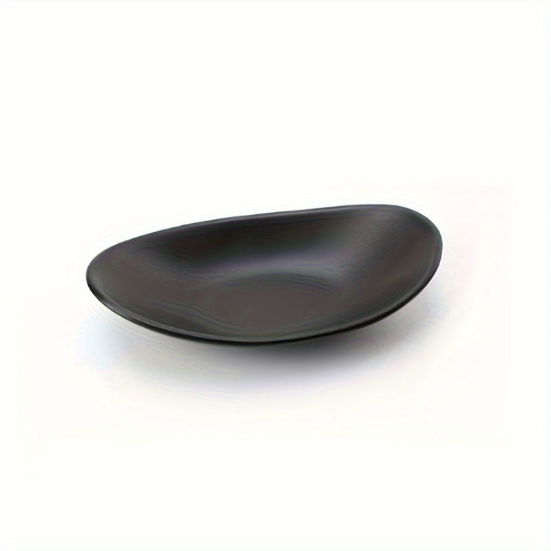 BlackTray - Oval Black Jewelry & Key Tray | Polished Metal Organizer