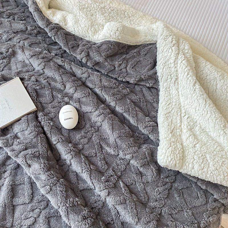 Manta de forro polar reversible de 1 pieza - Manta de sofá más gruesa para otoño e invierno, adecuada para todas las estaciones
