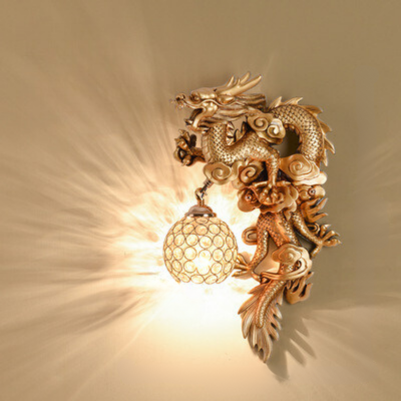 LuxeFlame - Dragon Phoenix Wall Lamp | Mystical LED Lighting