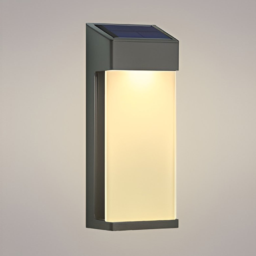 2 Pezzi Lampade da Parete LED Solari Rettangolari Impermeabili
