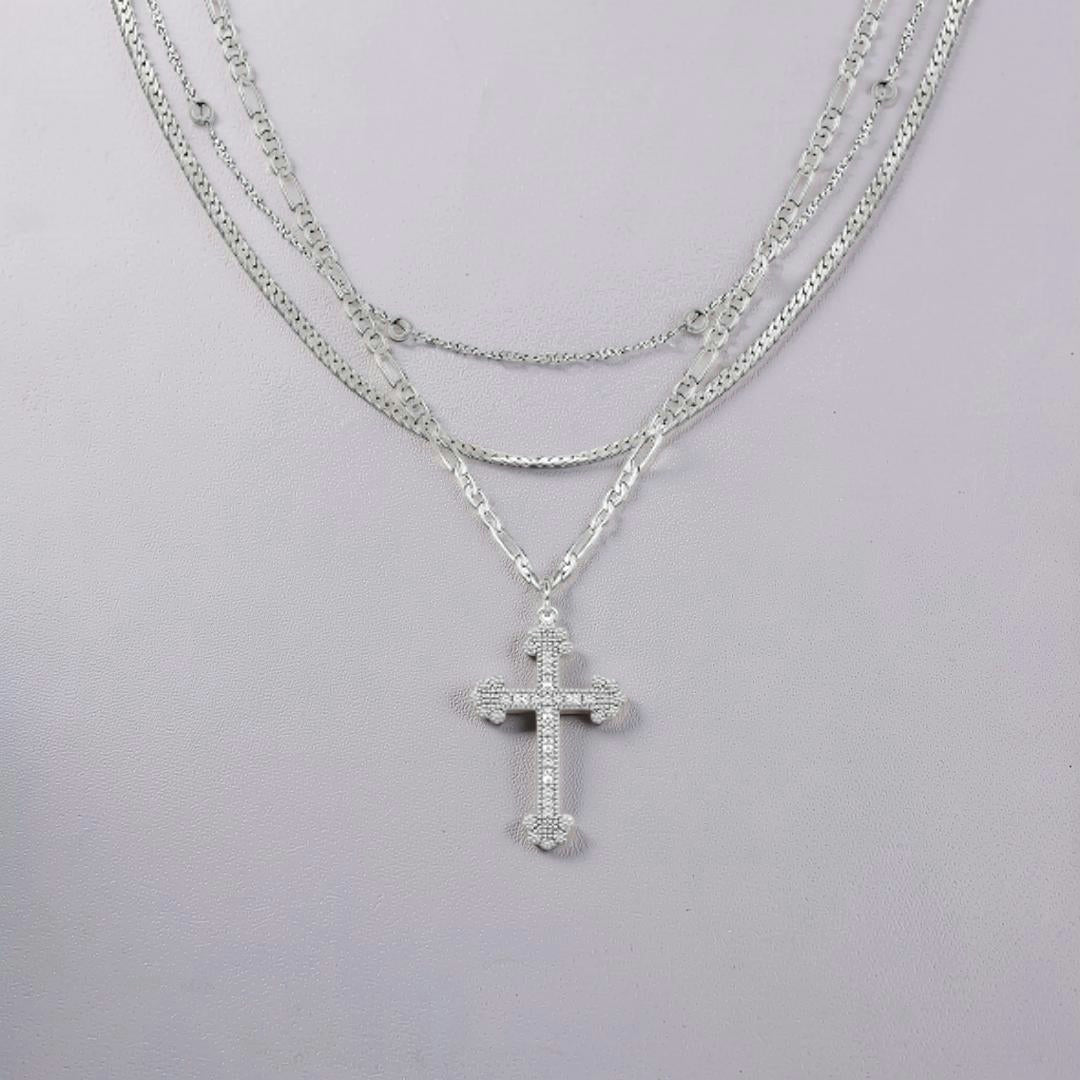 Moederdag Cadeau Ketting Dames Layered Kruis Hanger Set