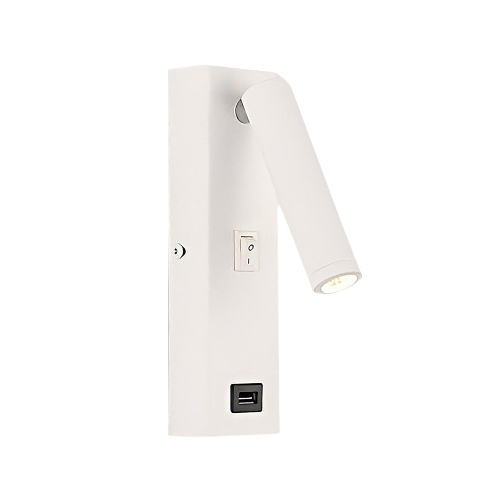 LuxiLicht - Lámpara de pared LED moderna ajustable con interruptor y puerto de carga USB