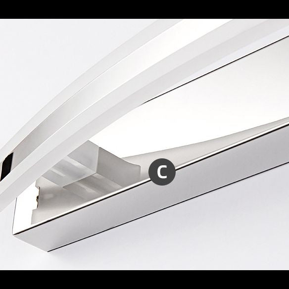 Leigh Moderna Minimalista Lampada da Parete LED Ovale Cromo Camera da Letto/Bagno Metallo Acrilico