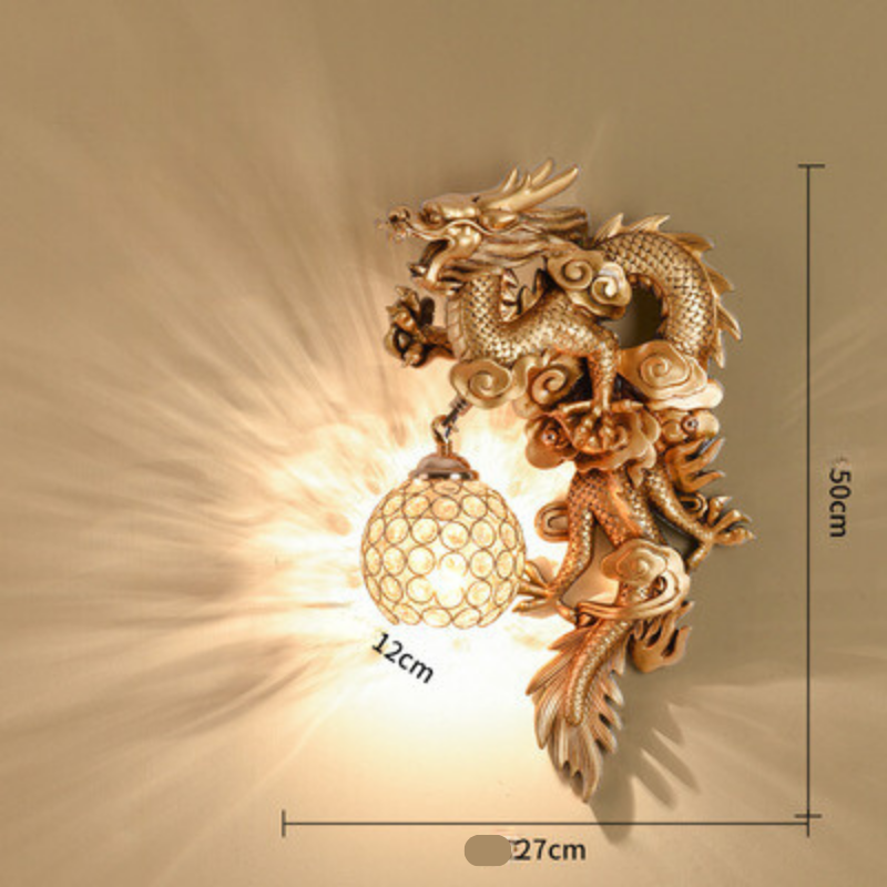 DragonPhoenix - Luxury Dragon and Phoenix Wall Lamp Decorative Lighting