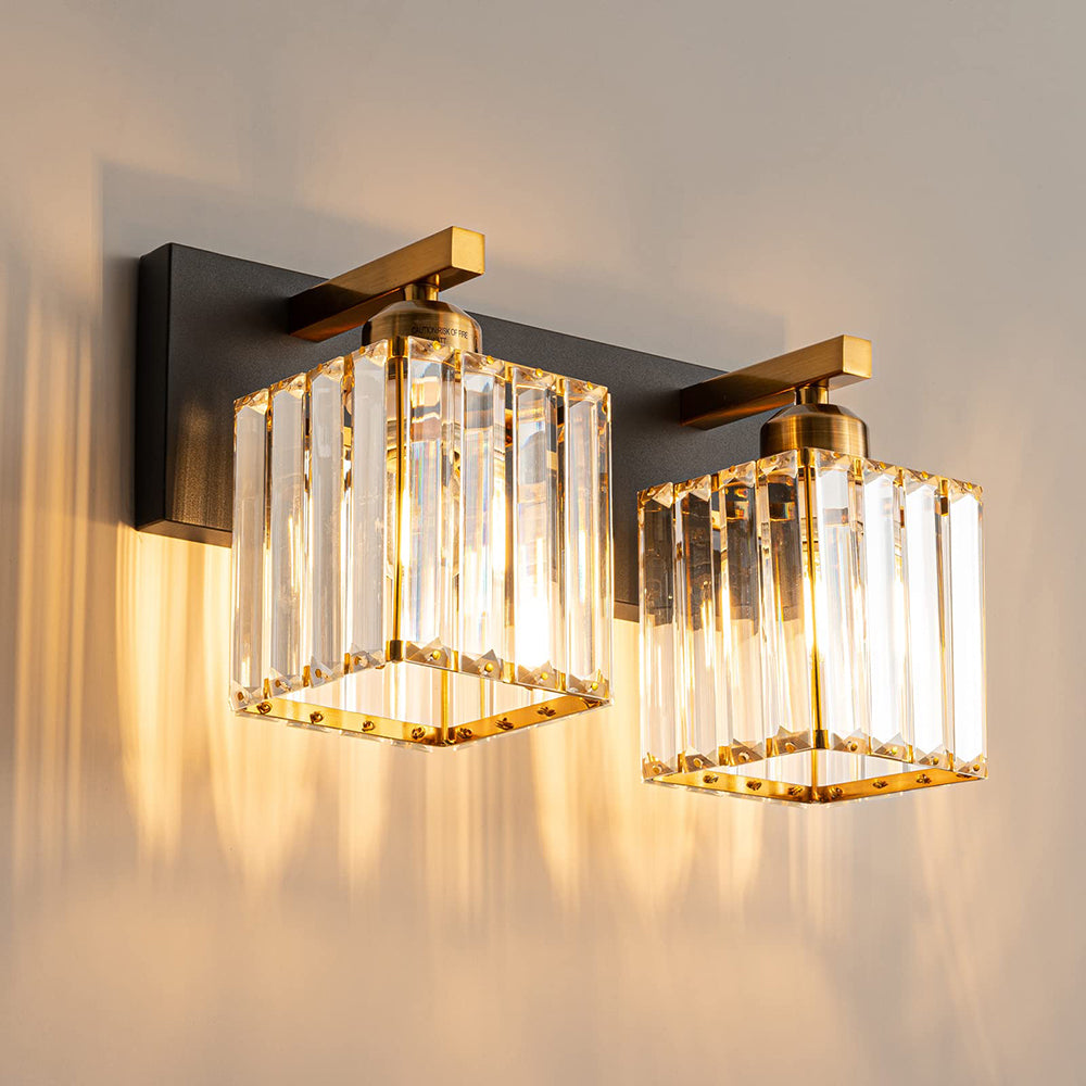 Kirsten Design Lampada da Parete LED a Due Fiamme Cristallo Bagno