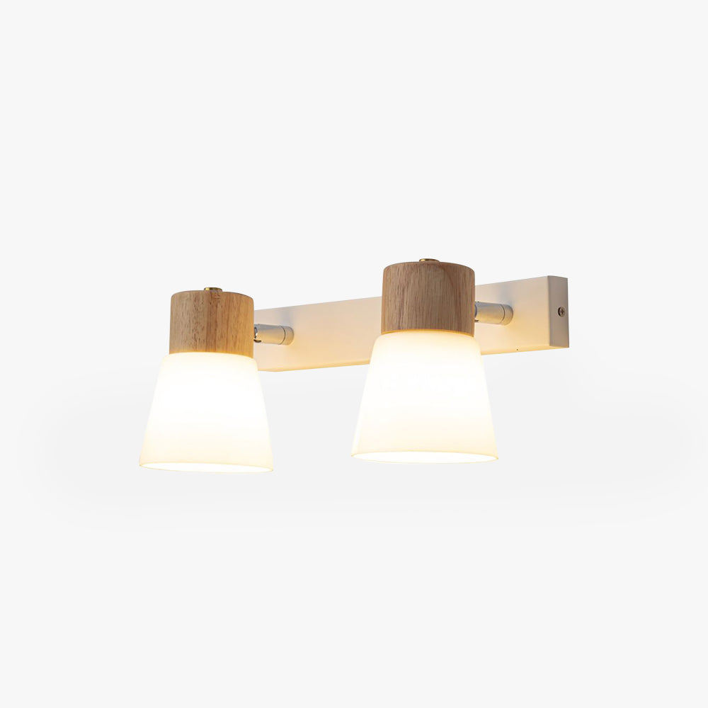 Lámpara de varita LED nórdica Ozawa Madera/Vidrio Salón/Comedor Blanco
