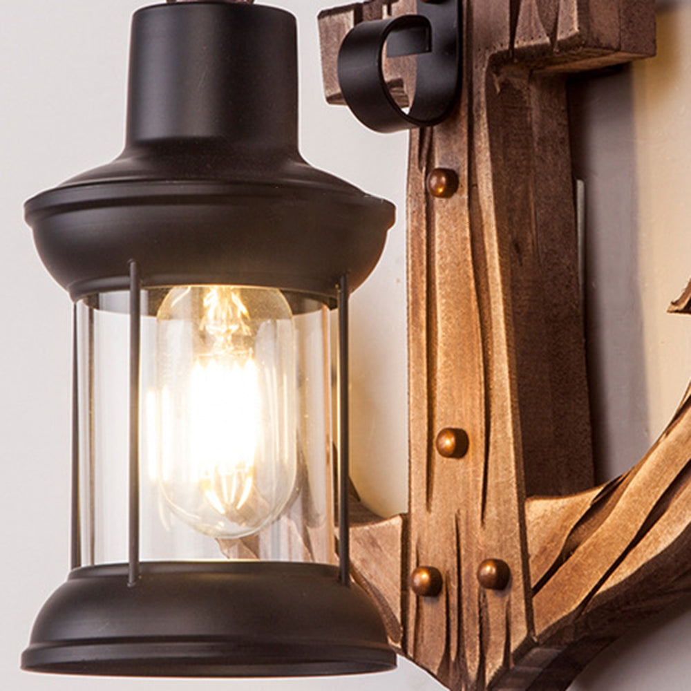 Austin Vintage LED Wall Lamp - Anchor, Dining/Living Room, Metal/Wood