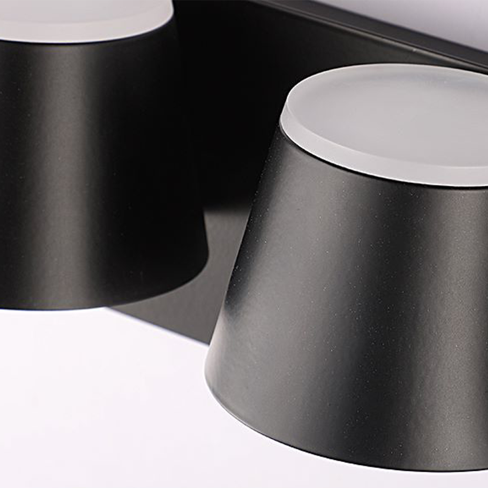 Candeeiro de Parede Cooley Moderne LED Preto Casa de Banho/Quarto Metal Acrílico 1/2/3-Luzes